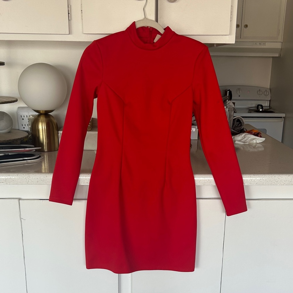 Nicki Minaj Vibrant Red Long Sleeve Dress
